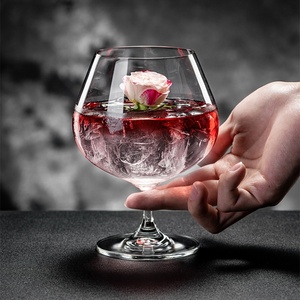 แก้วบรั่นดีแบบคลาสสิกแก้วไวน์แบบใสมีฐานสั้นแก้วคริสตัลแก้วไวน์บรั่นดีสีแดงใส - Product Image 4