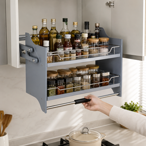 Accessori <span class=keywords><strong>per</strong></span> Armadi da Cucina dal Design Moderno TKK, Cestello Estraibile <span class=keywords><strong>in</strong></span> Metallo Resistente, Cestello Elevatore <span class=keywords><strong>per</strong></span> Dispensa - Product Image 1