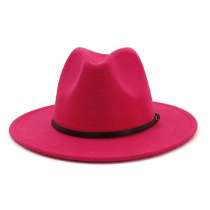 Sombrero Panamá clásico de ala ancha personalizado para hombre y mujer, sombreros Fedora al por mayor con diseño de hebilla de cinturón de cuero PU - Product Image 5