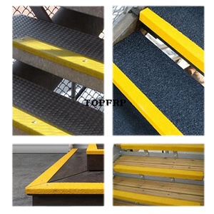 Tiras escalonadas antideslizantes modernas, plástico reforzado con fibra de vidrio resistente, acero inoxidable para escaleras al aire libre - Product Image 4