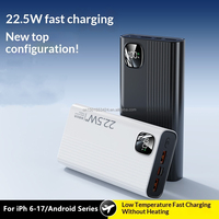 Banques d'alimentation de grande capacité 20000mah Affichage numérique Sortie USB-C PD 22.5W Charge rapide Chargeur portable double USB