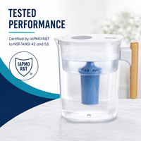 Filtres à eau de qualité alimentaire, pichets à eau au goût exquis, 10 tasses, 150 gallons, Tritan sans BPA, élimine le fluorure, le chlore, le plomb