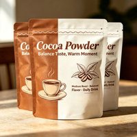 Sachets personnalisés pour poudre de cacao, café et thé, avec logo imprimé, résistants à l'humidité, de qualité alimentaire, avec fermeture éclair, en plastique
