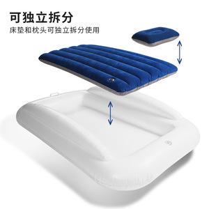 เตียงเด็กแบบพองลมแบบพกพาพับได้ที่นอนเคลือบสีฟ้าสำหรับเด็ก 0415 - Product Image 3