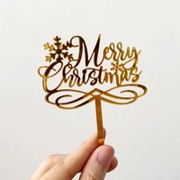 Outils de décoration de gâteaux Acrylique gâteau topper Joyeux Noël décorateurs de gâteaux