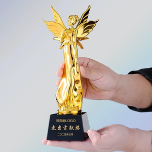 Nuevo <span class=keywords><strong>oro</strong></span> plata bronce resina señora chica Ángel evento cristal trofeo premio - Product Image 5