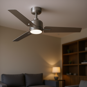 Ventilador de Techo LED Lowe de 48 Pulgadas con Luz, Diseño de Perfil Bajo, Motor DC, Control Remoto, 3 Aspas, Acabado en Níquel Cepillado - Product Image 2