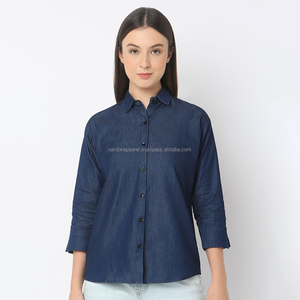 Nardon Apparel 2025 Venta caliente Camisa de mezclilla de tamaño regular de manga larga para mujer - Product Image 4