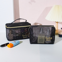 Sac de voyage transparent en PVC avec logo personnalisé, motif lettres tendance, fermeture éclair, petit et grand format, pour maquillage et cosmétiques