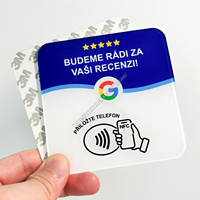 Autocollant de table NFC programmable NTAG213 215 216 pour menu intelligent, en acrylique personnalisé, avis Google en espagnol, carte NFC
