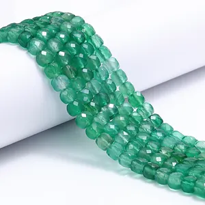 Natural Rubi Safira Rosa Turmalina Lepidolite Ágata Verde Facetado Cubo Rondelle Gemstone Beads para Fazer Jóias 4mm 5mm