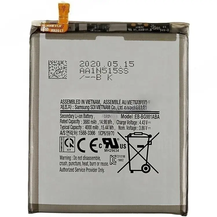 Für Samsung Galaxy S20 5G 3.86V 3880mAh Li-Ionen-Polymer-Batterie-Montage teil (Code: EB-BG981ABA)