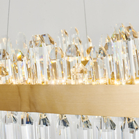 Lustre de luxe postmoderne pour plafonds hauts, lampe en cristal K9, décoration d'hôtel et de maison, luminaire suspendu rond, lustre en cristal LED