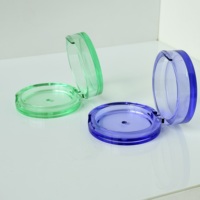 Étui à fards à paupières individuel pliable en plastique transparent ovale portable avec fermeture à pression, logo personnalisé pour petite palette de fards à paupières