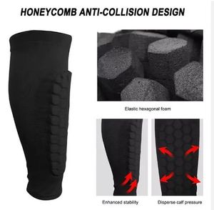 Protège-tibias de football personnalisés de haute qualité avec sangle de maintien en nid d'abeille et manchon de compression du mollet - Product Image 5