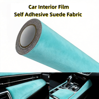   Película Autoadhesiva de Tela de Gamuza para Interiores de Automóviles, Revestimiento de Gamuza para Decoración de Tablero, Panel de Puerta y Techo