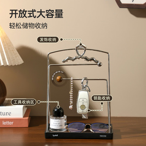 Storage Tray Rectangle Walnut Wood 2 Layer Entryway Organizer For Personal Care Items - Product Image 4
