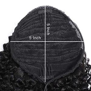 Color <span class=keywords><strong>Natural</strong></span> 140g color <span class=keywords><strong>natural</strong></span> afro rizado <span class=keywords><strong>cabello</strong></span> humano Cola de Caballo para mujeres negras, cola de caballo con cordón <span class=keywords><strong>cabello</strong></span> humano - Product Image 5