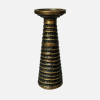 10 pouces décoration de la maison Antique or et noir bois Look résine pilier bougeoirs or chandeliers décoration de table