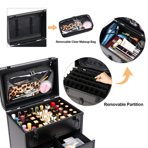 Maletín <span class=keywords><strong>de</strong></span> Maquillaje Profesional con Ruedas, Multicapa, Gran Capacidad, con Cajón <span class=keywords><strong>para</strong></span> Chicas - Product Image 5