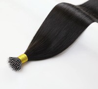 Extensions de cheveux naturels noirs européens Remy bruts à cuticules intactes, double épaisseur, pour micro-anneaux et nano-rings, vente en gros