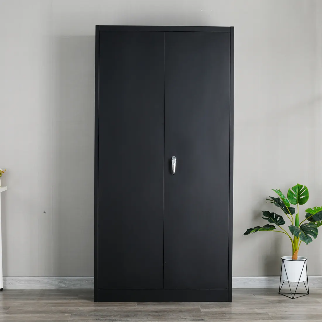 Swing Door filling cabinet steel black Cabinet with 4pcs adjustment shelves armoire de bureau