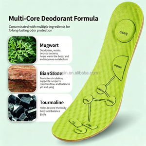 Semelles de sport désodorisantes à l'armoise pour hommes et femmes, avec acupression et absorption de la transpiration, pour une sensation de confort et une protection contre les odeurs. - Product Image 2