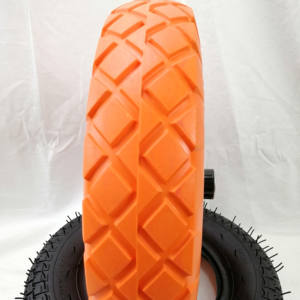 Neumático de <span class=keywords><strong>carretilla</strong></span> sin planos de 16 "<span class=keywords><strong>Rueda</strong></span> de espuma de Pu sólida <span class=keywords><strong>eje</strong></span> 5/8 para carro vagón 4,80/4,00-8 - Product Image 3