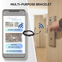 Bracelet NFC chaîne en cuir de coquille de noix de coco réglable RFID cadeaux étiquette de contrôle d'accès pas d'application Bracelet intelligent personnalisation LF/HF