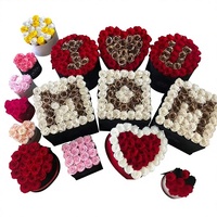 Roses éternelles préservées pour la Saint-Valentin et la fête des mères, glycérinées, durabilité 3-5 ans, boîte à fleurs écologique