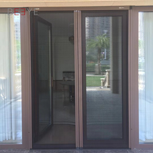 Vente directe usine – Porte coulissante moderne en aluminium avec <span class=keywords><strong>moustiquaire</strong></span> rétractable, filet anti-insectes lavable pour cuisine et salon - Product Image 5