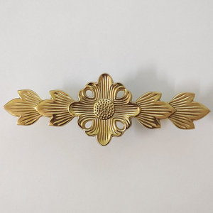 Poignée de meuble en laiton sculptée à motif floral, quincaillerie décorative pour tiroirs, armoires, placards, cuisine et mobilier de maison - Product Image 1