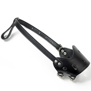 Accesorios perro mascota producto Venta al por mayor PU Suave Antimordida Anticomer Parar ladrido <span class=keywords><strong>Bozal</strong></span> cubierta boca perro - Product Image 4