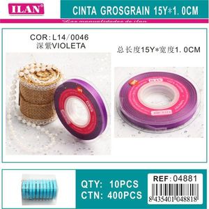 Nastro Grosgrain Ilan 15Y 1.0Cm Viola per Lavori Artigianali - Product Image 3