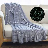 Fabrication de couverture lumineuse en peluche flanelle rose lueur dans le noir couverture pour enfants adultes