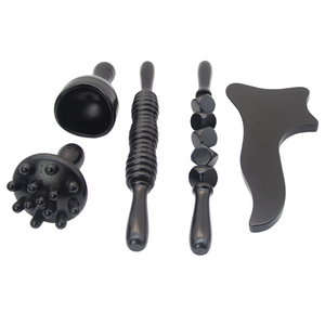 <span class=keywords><strong>Kit</strong></span> di strumenti per massaggi per terapia del legno nero 5 pezzi strumenti per scolpire il corpo per maderoterapia, massaggiatore in legno per drenaggio linfatico - Product Image 5