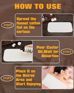 2 Pcs Coton Biologique Flanelle Huile de Ricin Pack Wrap Réutilisable Huile de Ricin Compresse pour Foie Detox Huile de Ricin Coussinets Abdomen Articulations - Product Image 6