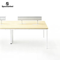 Séparateur de bureau modulaire multifonctionnel en aluminium et bois SpaceUnited avec support pour plantes, design moderne autoportant