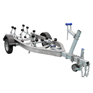 <span class=keywords><strong>Remorque</strong></span> <span class=keywords><strong>de</strong></span> <span class=keywords><strong>bateau</strong></span> galvanisée robuste avec attelage ADR <span class=keywords><strong>de</strong></span> 50 mm, chaîne <span class=keywords><strong>de</strong></span> sécurité, système <span class=keywords><strong>d</strong></span>'éclairage LED complet pour bateaux en fibre <span class=keywords><strong>de</strong></span> verre et en aluminium - Product Image 2