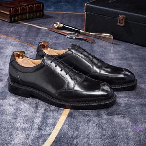 Best-Selling Men's Business Wedding Shoes Stylish Classic <b>Small</b> Design Lace-Up Oxford Handcrafted Genuine Leather Autumn - Product Image 4