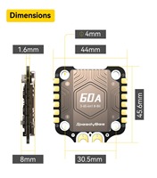 SpeedyBee 60A 30x30 ESC 4 en 1 3-6S con Sintonización Inalámbrica del Motor BLHeli_S DSHOT600 y Disipador de Calor para Carreras FPV