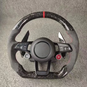 Volant sport en cuir et fibre de carbone forgée pour <span class=keywords><strong>Audi</strong></span> RS3 8Y RS4 RS5 B9.5 <span class=keywords><strong>2020</strong></span>+ - Personnalisé et chauffant - Product Image 2