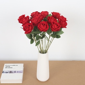 Wholesale Velvet Rose <b>Artificial</b> <b>Flower</b> Weddings Rose <b>Wall</b> Waterfall Home Hotel Decoration Faux <b>Flower</b> Arrangement - Product Image 2