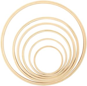 Bague ronde en bambou faite à la main, artisanat, grand format, décoration murale en forme de couronne, suspension, cercle en <span class=keywords><strong>bois</strong></span> bambou attrapeur de rêves, 1 pièce - Product Image 1