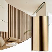 Placage de bois Mdf sel en bois PET lamelle décorative panneau mural acoustique