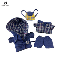 Vêtements pour peluches personnalisés OEM ODM : doublure en tissu coupe-vent kaki, vêtements pour ours en peluche, décorations de sacs, vêtements pour poupées