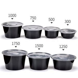 Disposable Round Clear PP Food Containers With <b>Lids</b> Microwave Safe - Product Image 3