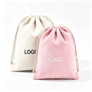 Bolsa de Regalo de Terciopelo con Cordón y Logotipo Personalizado, Bolsa de Terciopelo Reutilizable para Joyas, Pulseras, Pendientes, Recuerdos de Boda, Paquete de Almacenamiento - Product Image 4