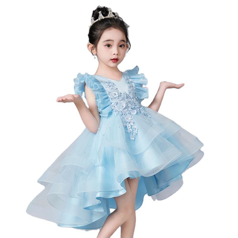 Vestido de fiesta con cola para niña, vestido de fiesta de