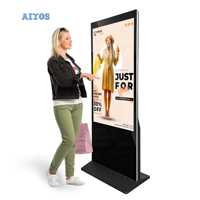 43 55 Inch Indoor Vertical Advertising Player Free Standing Digital Signage And Display Information Totem